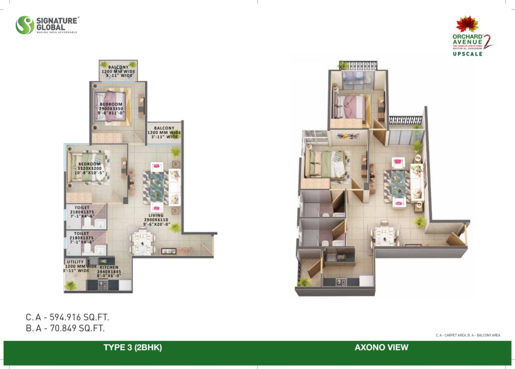 2BHK Type-3 Orchard avenue 2