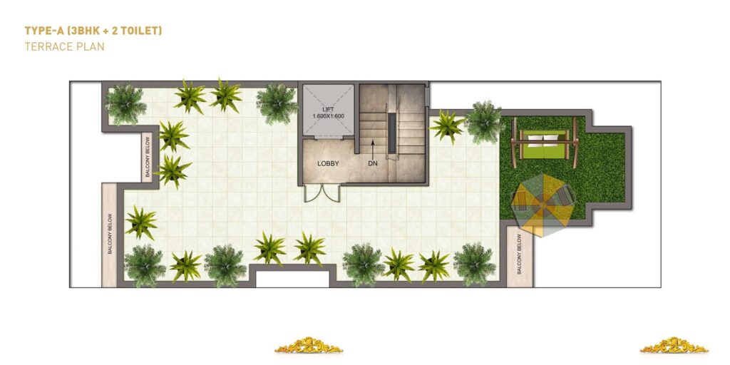 Terrace Type A 3BHK + 2T