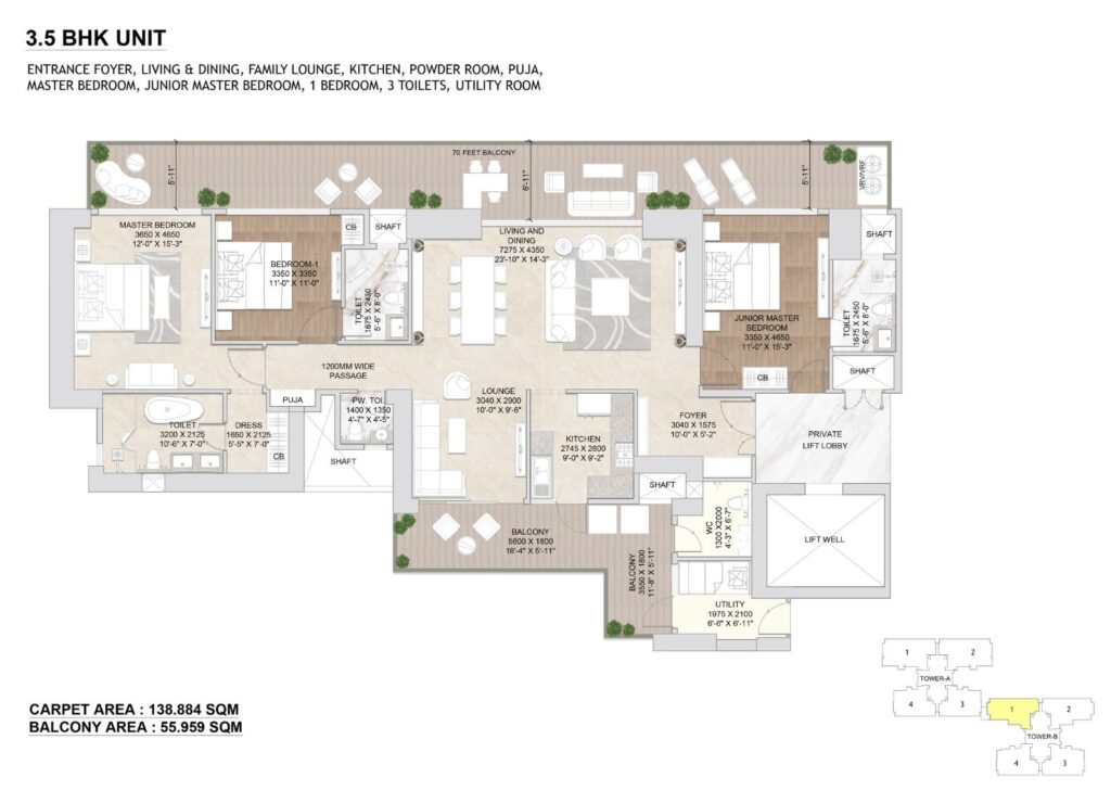 SG Twin Tower 3.5 BHK